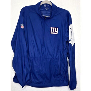 New York Giants Nike Mens Windbreaker Jacket Medium Blue NFL Half Zip Pullover